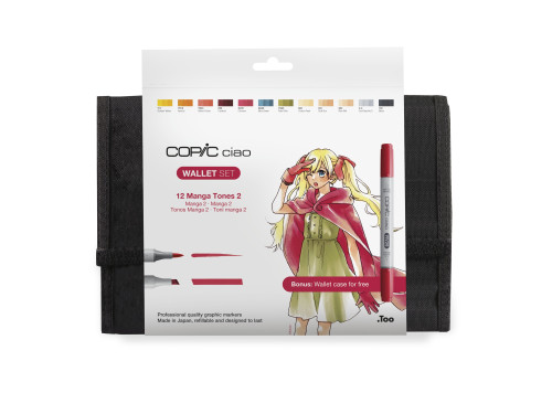 Zestaw markerów dwustronnych Copic Ciao Manga Tones 2 - 12 szt.