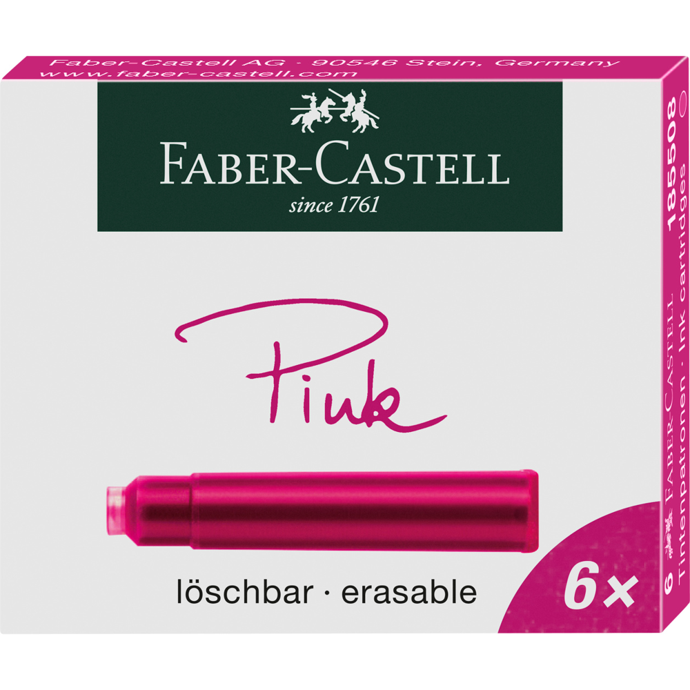 Ink cartridges - Faber-Castell - Pink, short, 6 pcs.