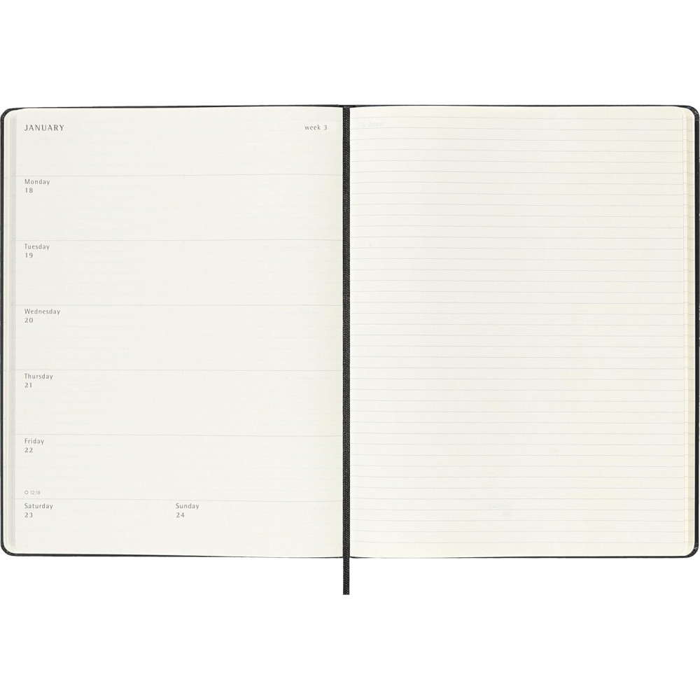 Kalendarz tygodniowy 2026/2027 XL - Moleskine - Black