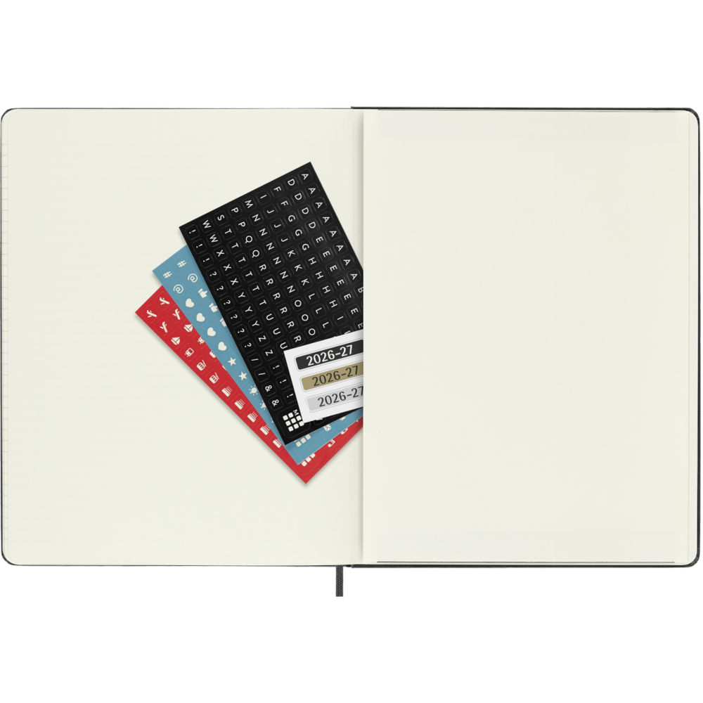 Kalendarz tygodniowy 2026/2027 XL - Moleskine - Black