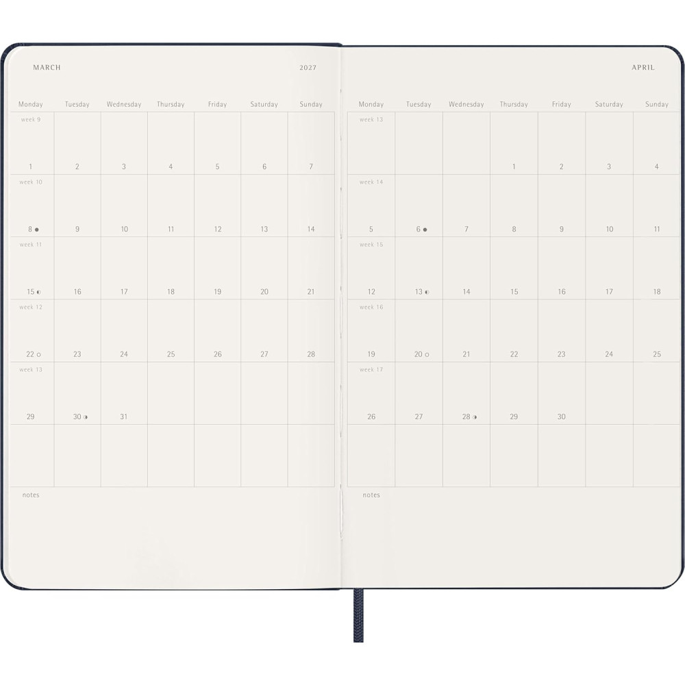 Kalendarz tygodniowy 2026/2027 L - Moleskine - Sapphire Blue