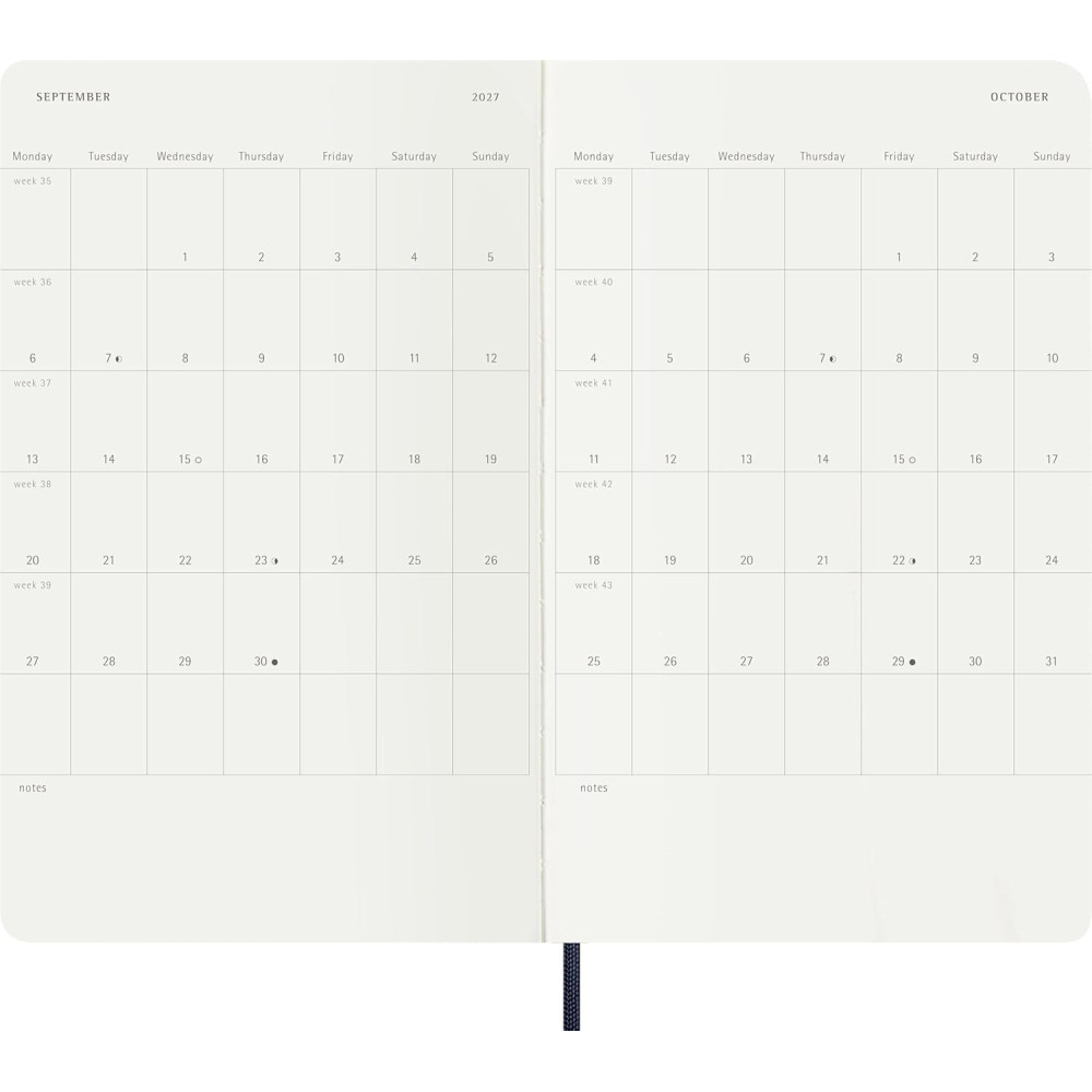 Weekly planner 2026/2027 L - Moleskine - Sapphire Blue