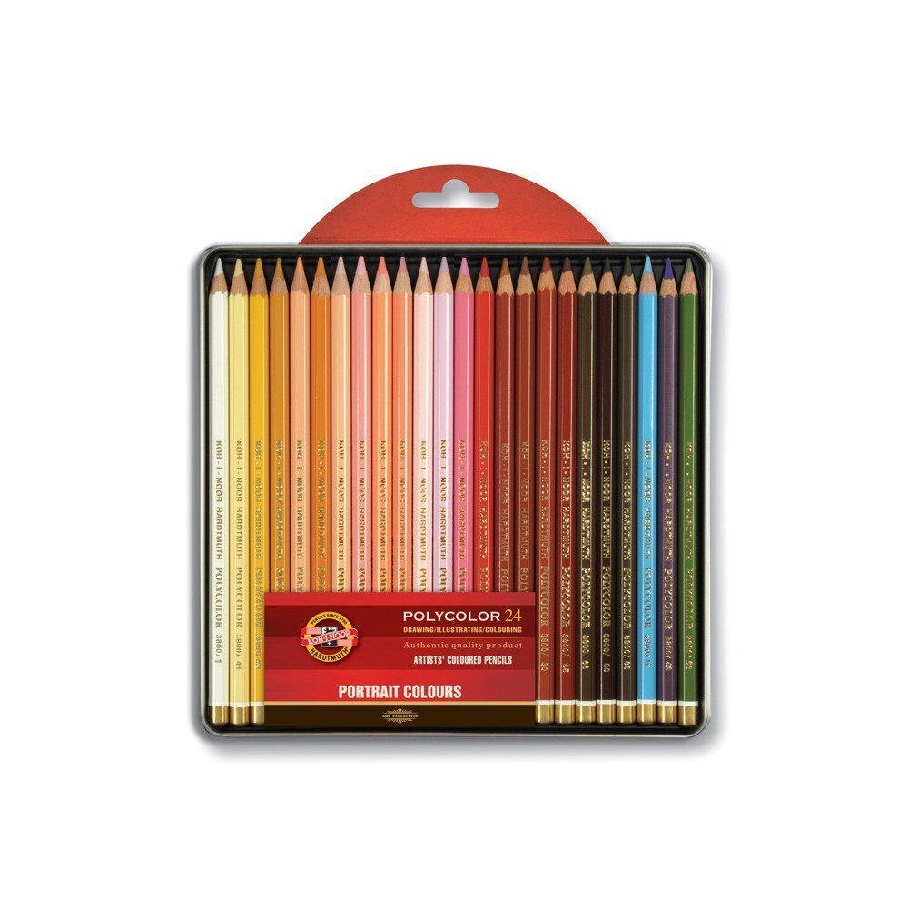 Set of Artist's Coloured Pencils 3824, 24 pcs Portrait