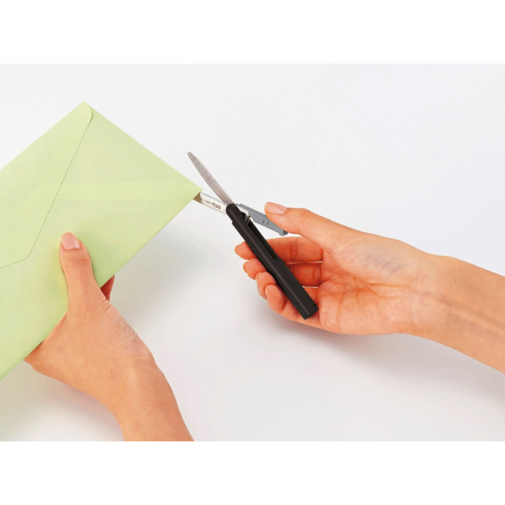 Pocket scissors SC-130PF - PLUS - Black 13,5 cm