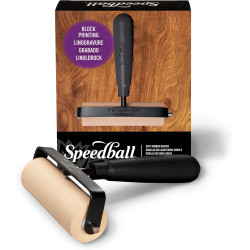 Wałek graficzny do linorytu Deluxe Soft - Speedball - Black 10 cm