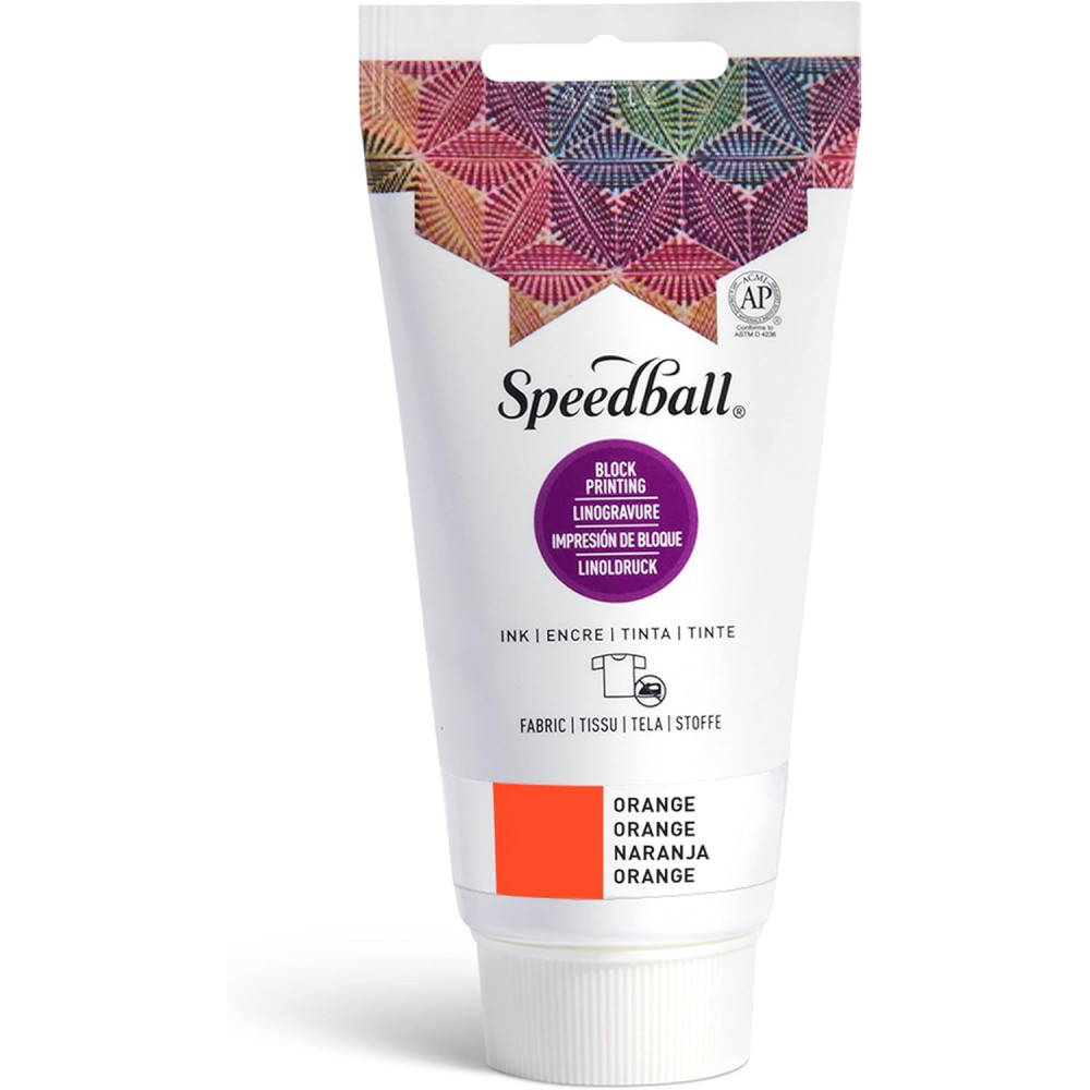 Fabric Block Printing Ink - Speedball - Orange 75 ml