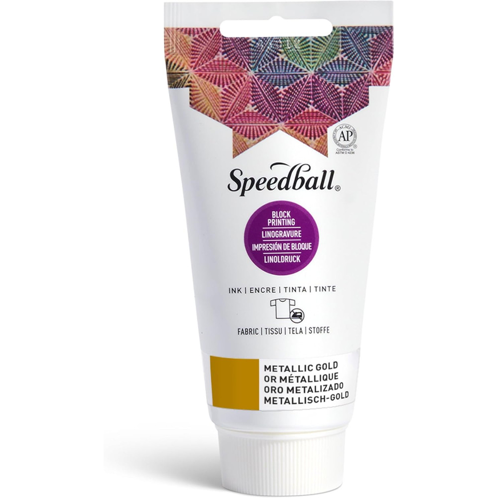 Fabric Block Printing Ink - Speedball - Metallic Gold 75 ml
