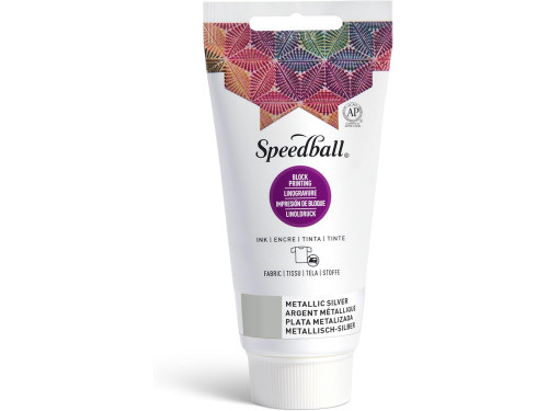 Farba do linorytu Block Printing Ink - Speedball - Metallic Silver 75 ml