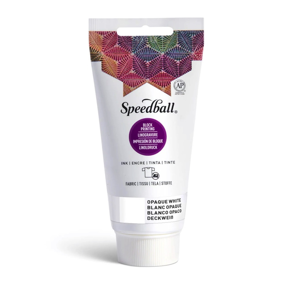 Farba do linorytu Block Printing Ink - Speedball - Opaque White 75 ml