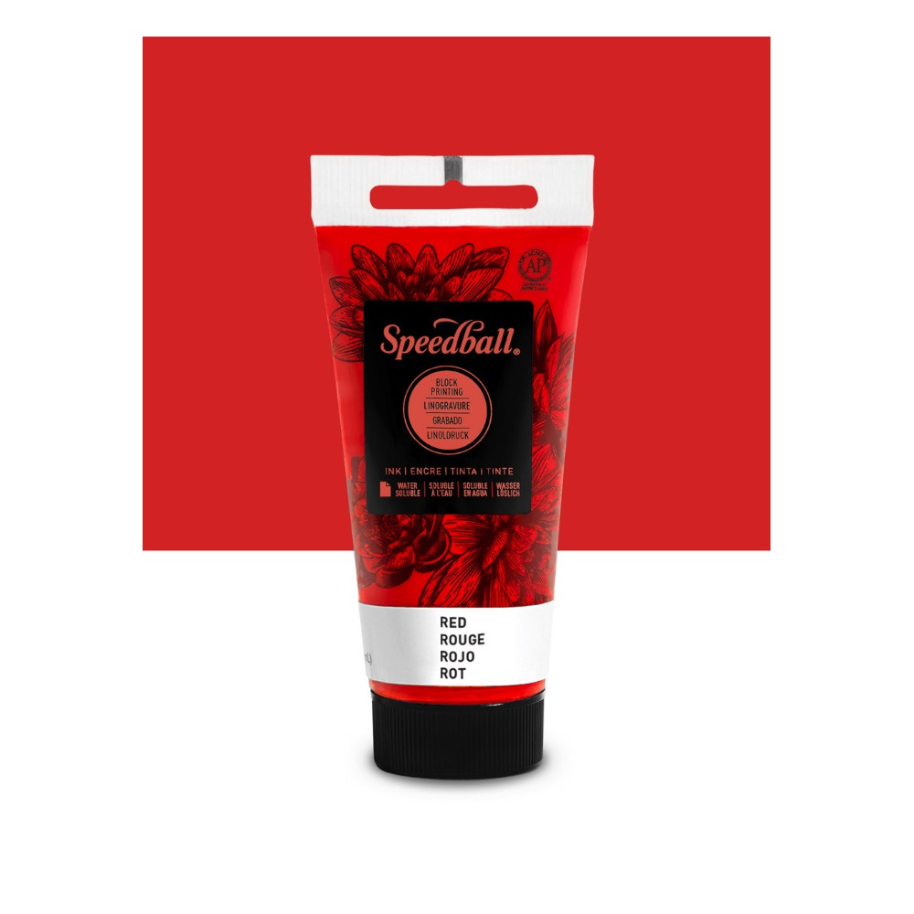 Farba do linorytu Water-Soluble Ink - Speedball - Red 75 ml