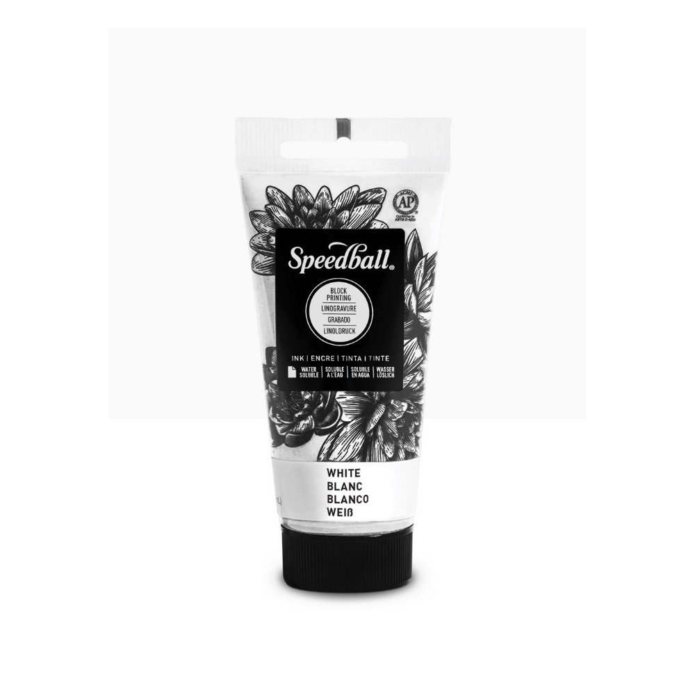 Farba do linorytu Water-Soluble Ink - Speedball - White 75 ml