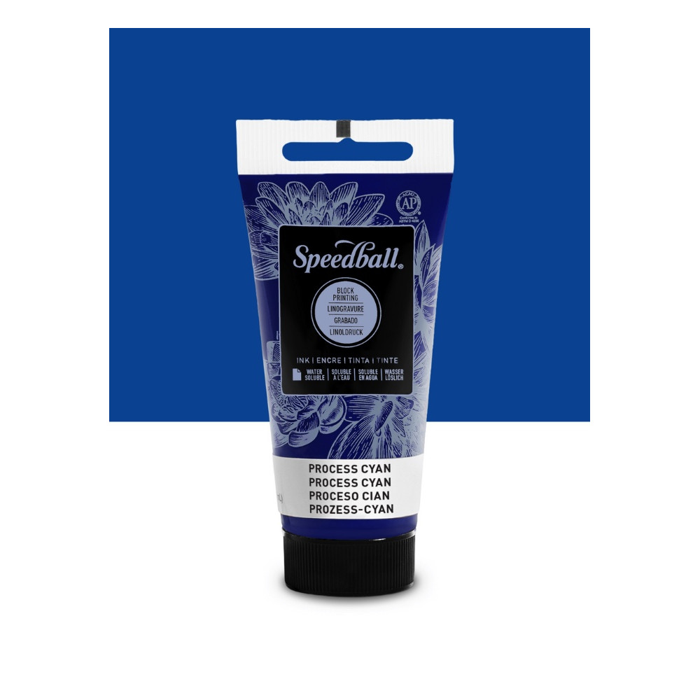 Water-Soluble Block Printing Ink - Speedball - Process Cyan 75 ml