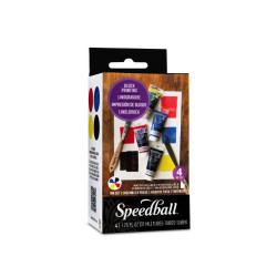 Set of Water-Soluble Block Printing Inks - Speedball - 4 x 37 ml