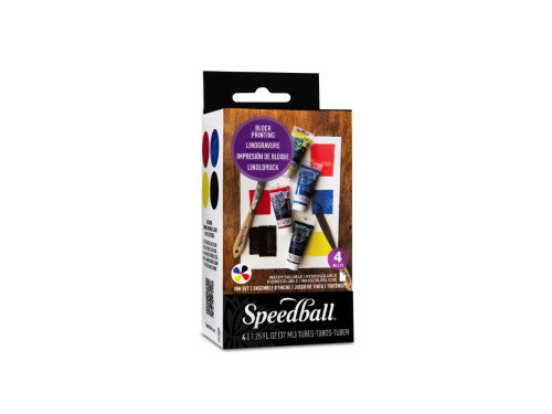 Set of Water-Soluble Block Printing Inks - Speedball - 4 x 37 ml
