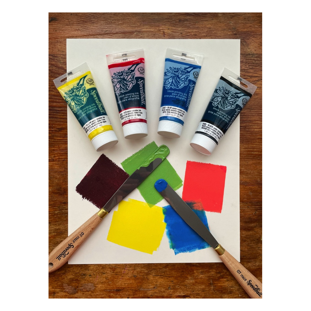 Zestaw farb do linorytu Water-Soluble Ink - Speedball - 4 x 37 ml