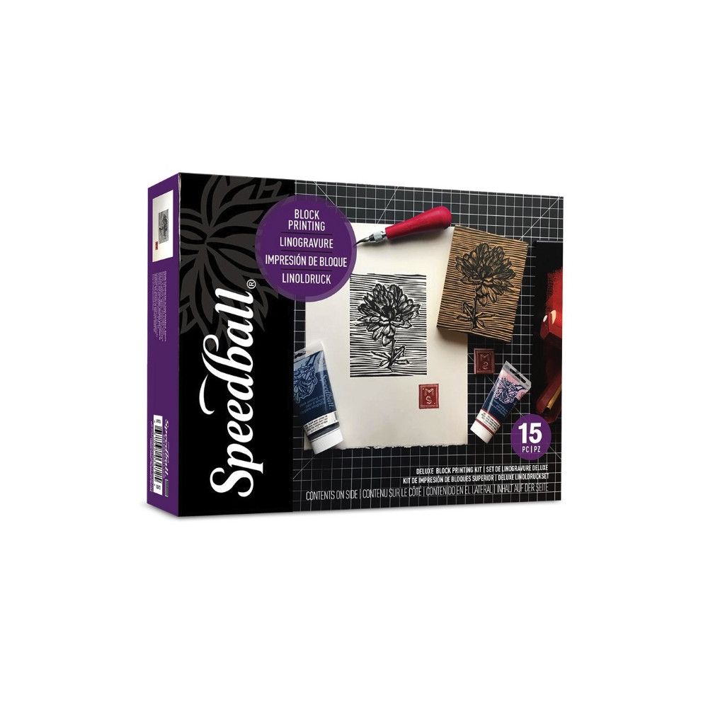 Water-Soluble Block Printing Deluxe Kit - Speedball - 15 pcs
