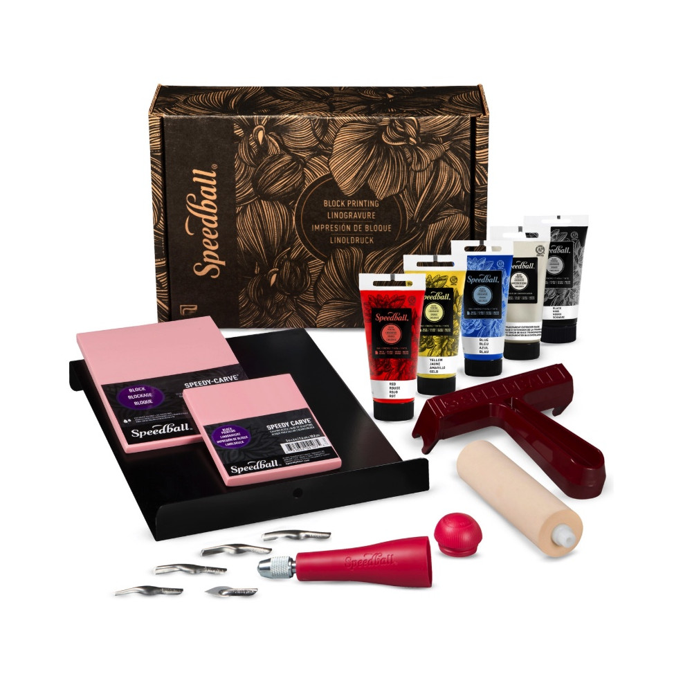 Water-Soluble Block Printing Deluxe Kit - Speedball - 15 pcs