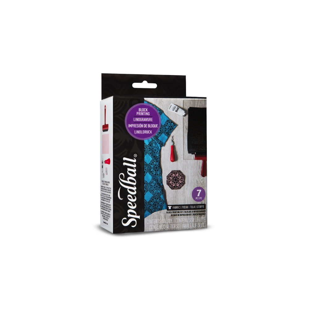 Zestaw do linorytu Fabric Block Printing Starter Kit - Speedball - 7 szt.
