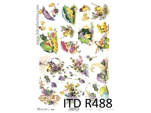 Papier do decoupage A4 - ITD Collection - ryżowy, R488