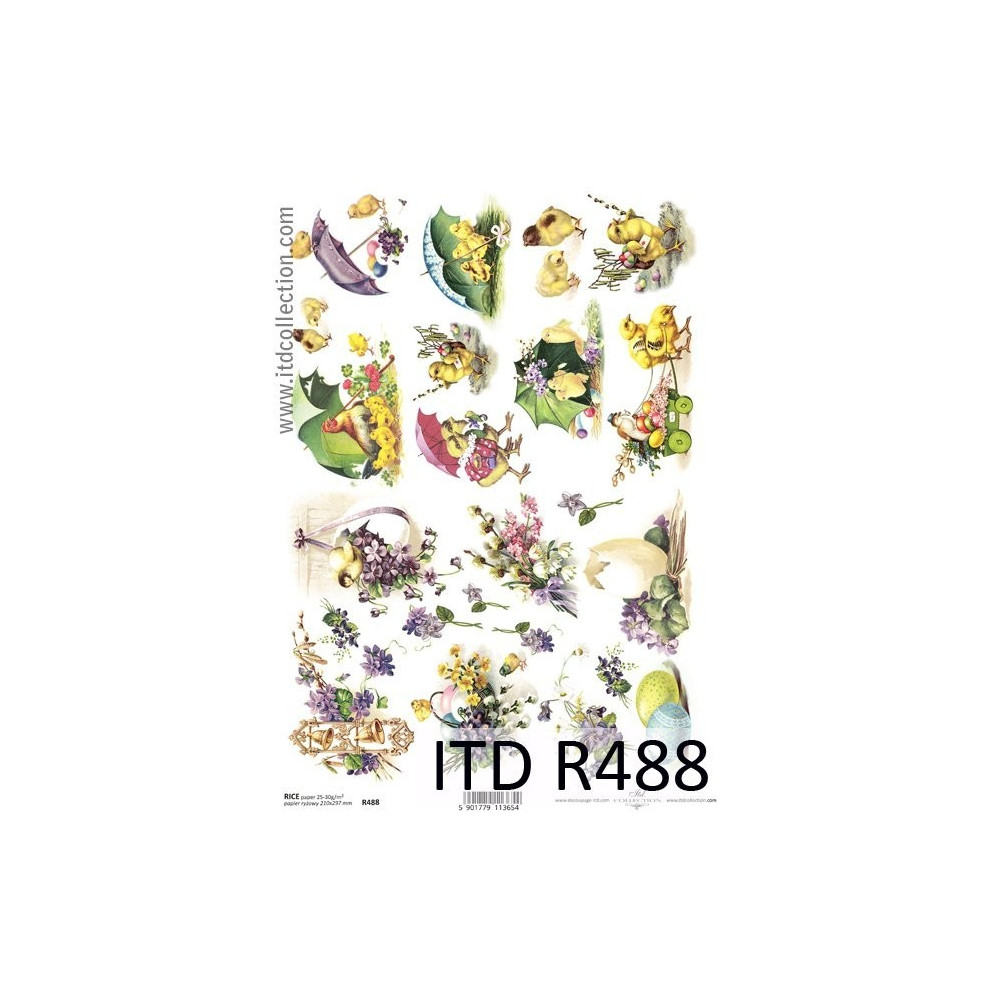 Decoupage paper A4 - ITD Collection - rice, R488