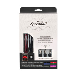Zestaw Deluxe z piórem wiecznym do kaligrafii - Speedball - 18 szt.