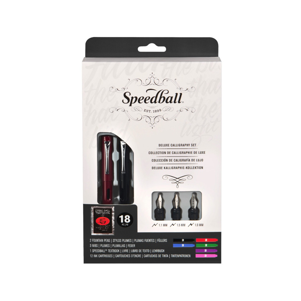 Zestaw Deluxe z piórem wiecznym do kaligrafii - Speedball - 18 szt.