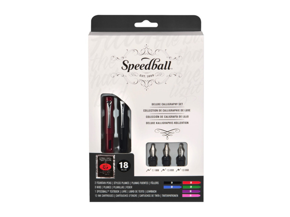 Deluxe Calligraphy fountain pen set - Speedball - 18 pcs