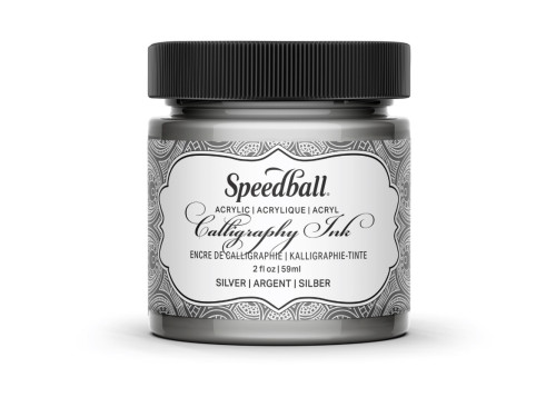 Tusz akrylowy do kaligrafii - Speedball - Silver 59 ml