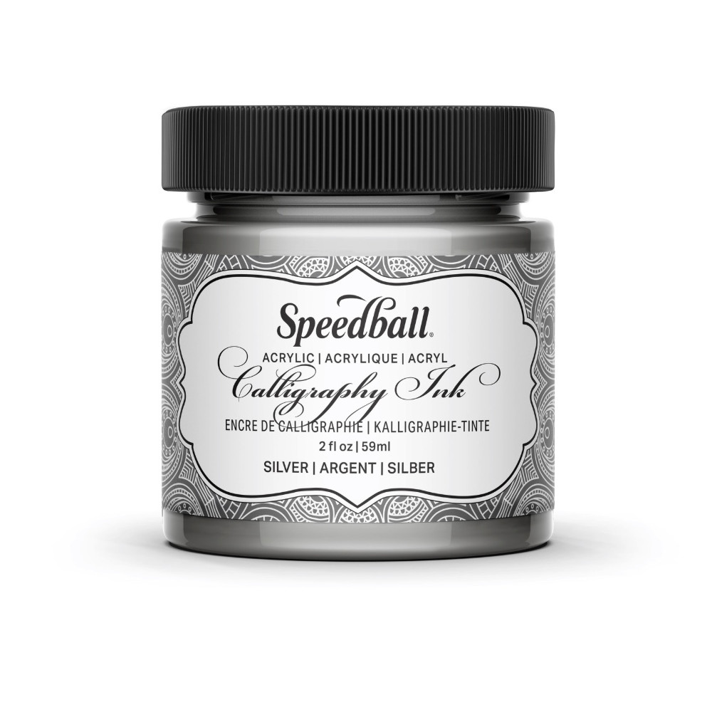 Tusz akrylowy do kaligrafii - Speedball - Silver 59 ml
