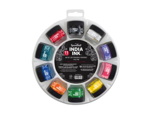 Zestaw tuszów do kaligrafii India Ink - Speedball - 10 x 12 ml