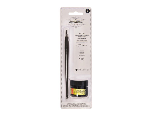 Calligraphy pen set with dip pen and ink - Speedball - 3 pcs