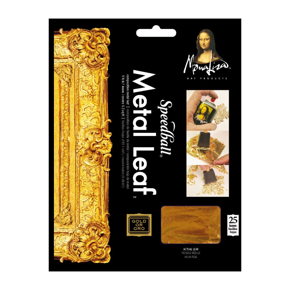Mona Lisa metal leaf - Speedball - Gold 13 x 13 cm 25 sheets