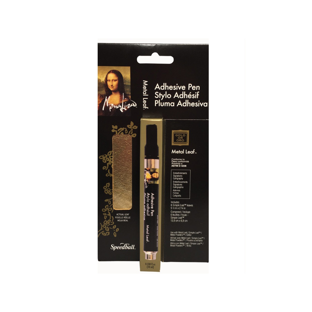 Mona Lisa simple leaf kit with adhesive pen - Speedball - Gold