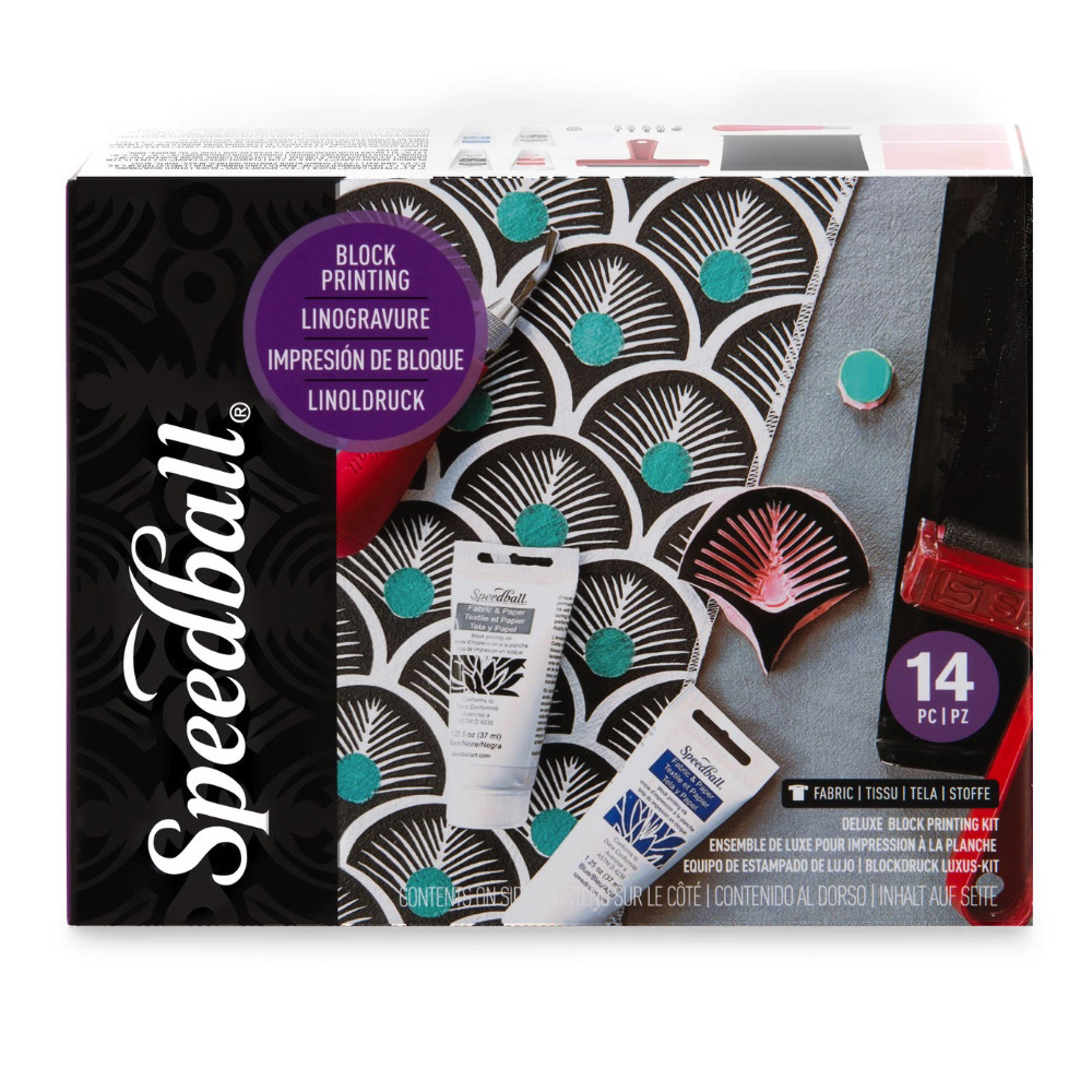 Fabric Block Printing Deluxe Kit - Speedball - 14 pcs
