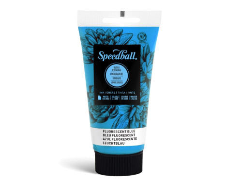 Water-Soluble Block Printing Ink - Speedball - Fluo Blue 75 ml