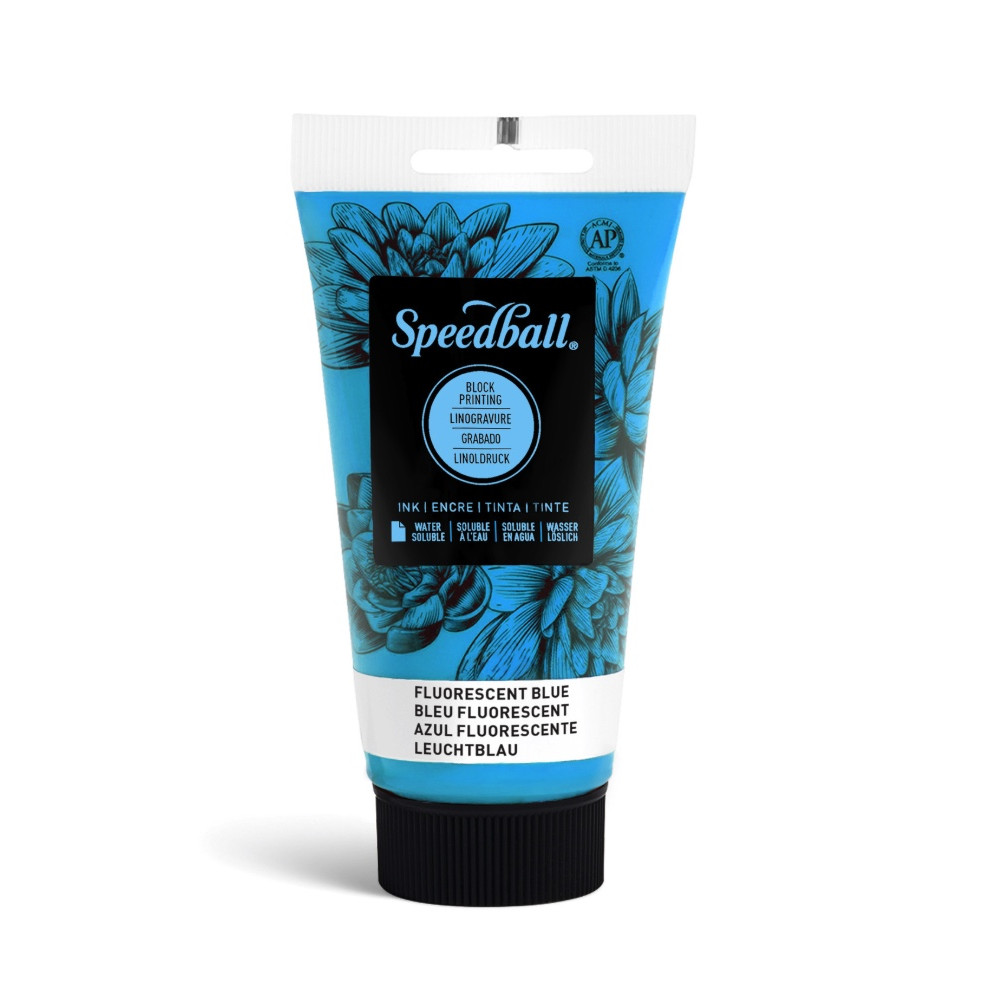 Farba do linorytu Water-Soluble Ink - Speedball - Fluo Blue 75 ml