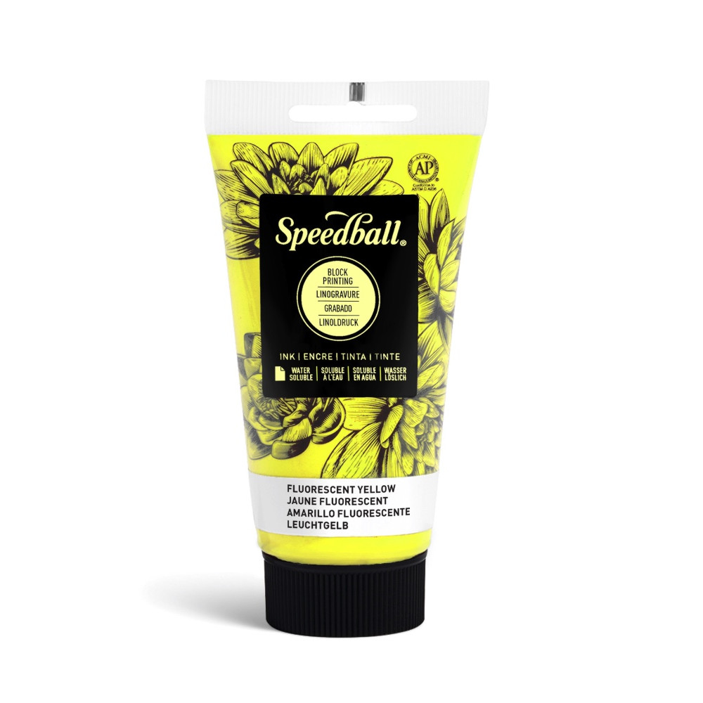 Water-Soluble Block Printing Ink - Speedball - Fluo Yellow 75 ml