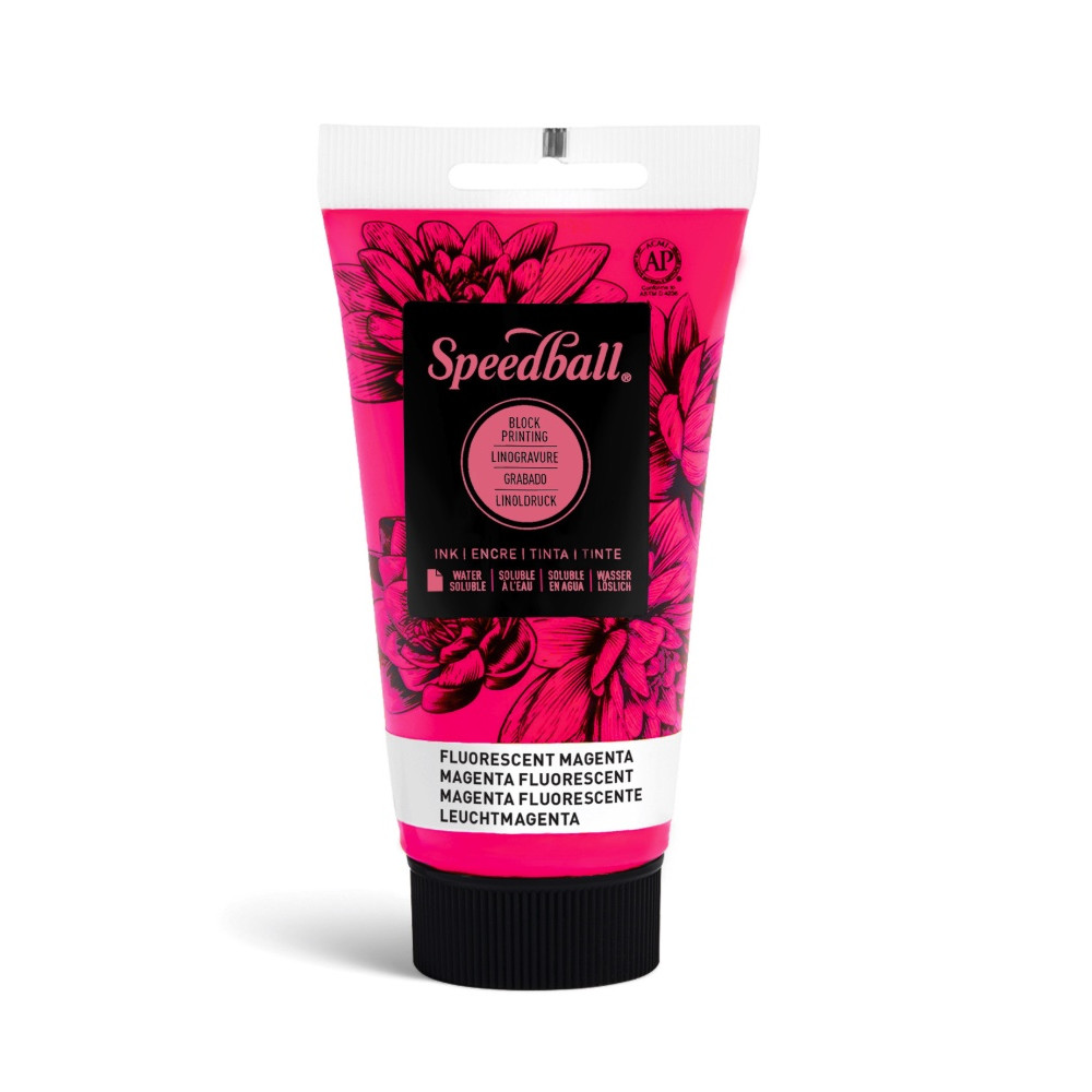 Farba do linorytu Water-Soluble Ink - Speedball - Fluo Magenta 75 ml