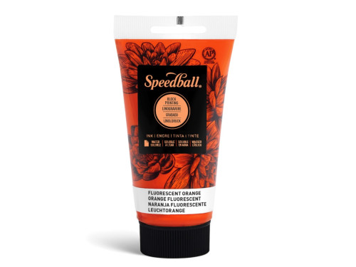 Water-Soluble Block Printing Ink - Speedball - Fluo Orange 75 ml