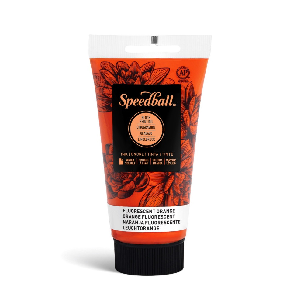 Farba do linorytu Water-Soluble Ink - Speedball - Fluo Orange 75 ml