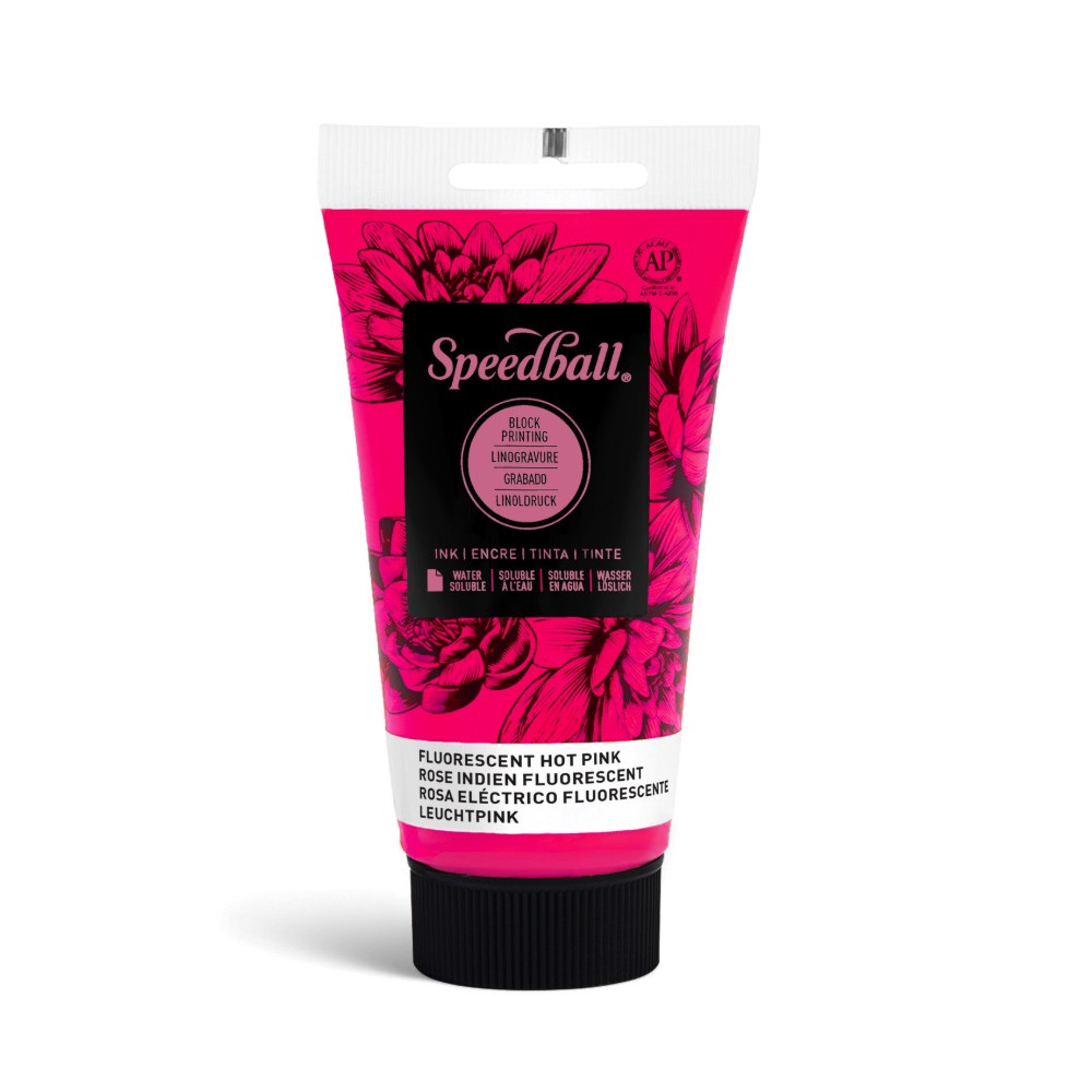 Water-Soluble Block Printing Ink - Speedball - Fluo Hot Pink 75 ml