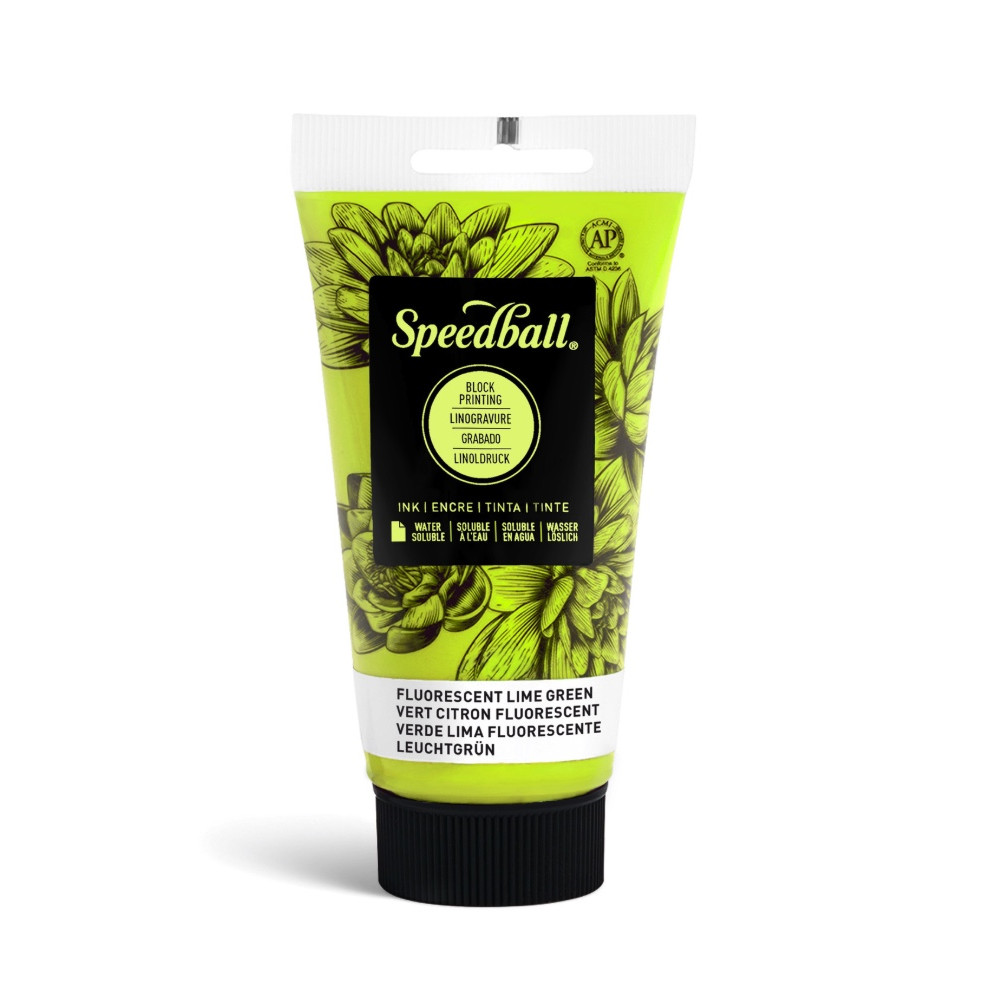 Farba do linorytu Water-Soluble Ink - Speedball - Fluo Lime Green 75 ml