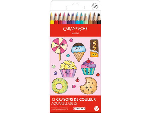 Zestaw kredek akwarelowych Kawaii Candy - Caran d'Ache - 12 szt.