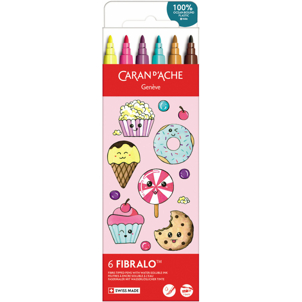 Zestaw pisaków Fibralo Kawaii Candy - Caran d'Ache - 6 szt.