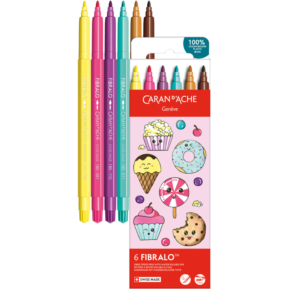Zestaw pisaków Fibralo Kawaii Candy - Caran d'Ache - 6 szt.