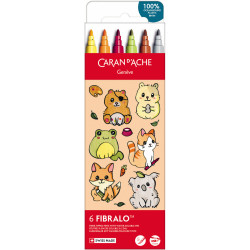 Zestaw pisaków Fibralo Kawaii Animals - Caran d'Ache - 6 szt.