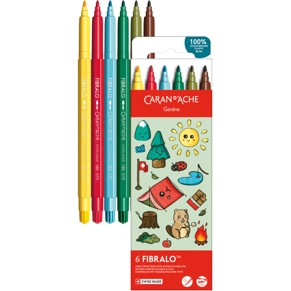 Zestaw pisaków Fibralo Kawaii Mountain - Caran d'Ache - 6 szt.