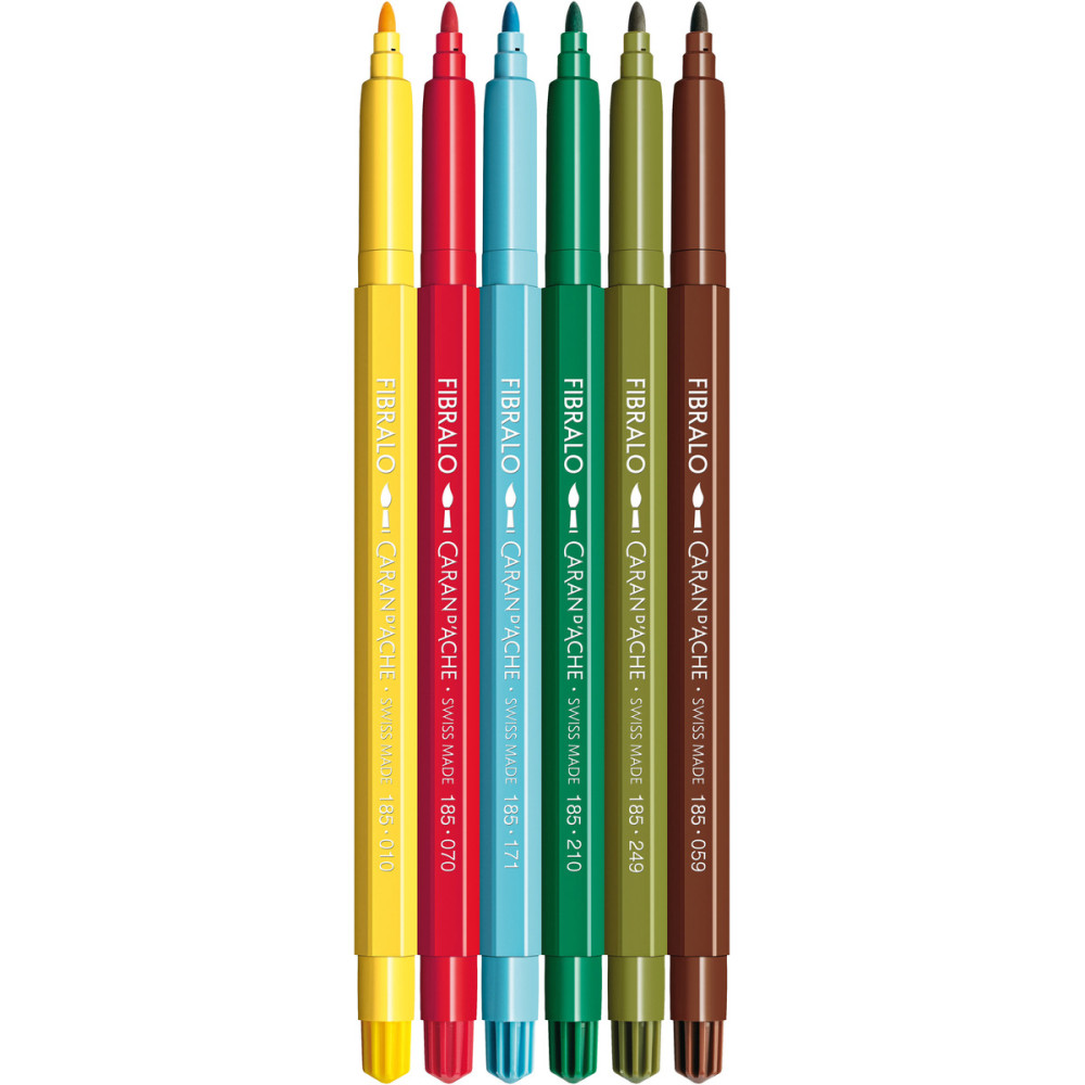 Set of Fibralo Kawaii Mountain water-soluble pen - Caran d'Ache - 6 pcs