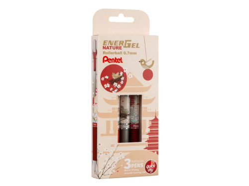 Set of EnerGel Nature rollerball pens - Pentel - Light 0,7 mm 3 pcs
