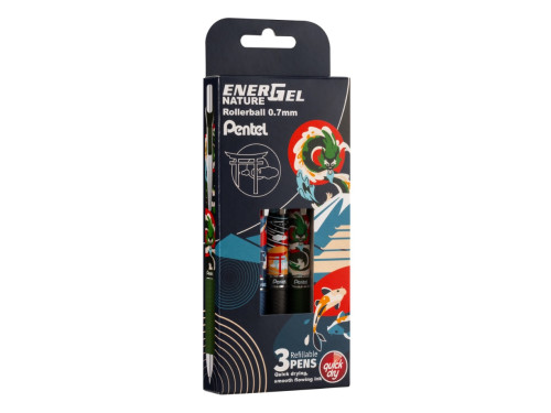 Set of EnerGel Nature rollerball pens - Pentel - Dark 0,7 mm 3 pcs